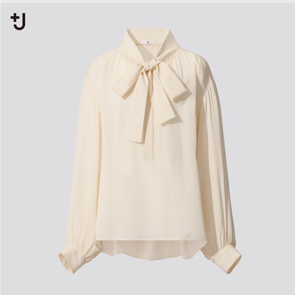 COPY - Uniqlo +J 100% Silk Gathered Long-sleeve Blouse